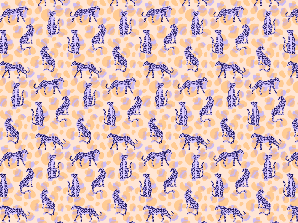 Leopard pastel Lavendel Peach Illustration Pattern