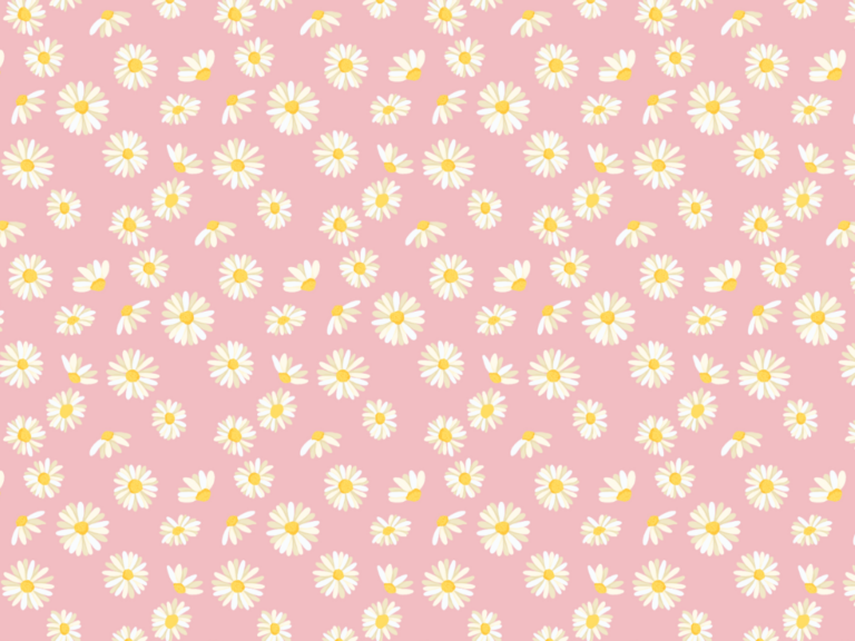 White Daisies pastel Pink Background pattern